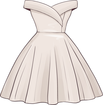 white skater dress illustration fashion outfit